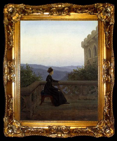 framed  Carl Gustav Carus Woman on the Balcony, ta009-2